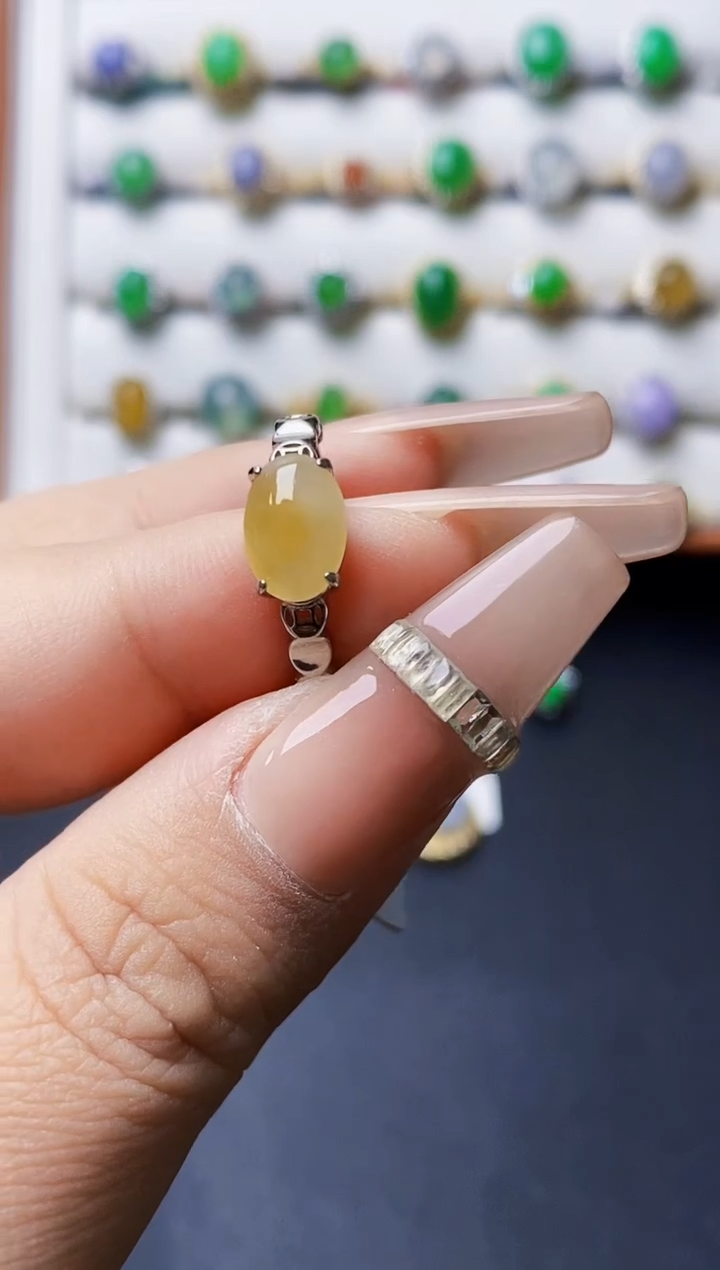 银S925镶嵌戒指翡翠1177