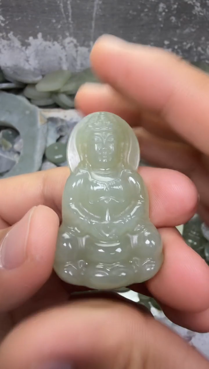 颈饰未镶嵌和田玉观音