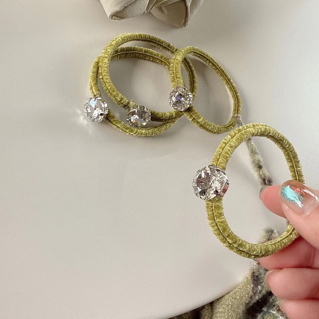 韩国施华洛单钻发绳