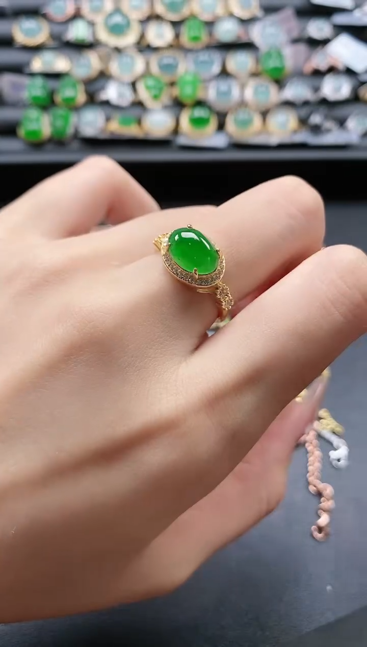 【闪购商品】翡翠戒指银S925镶嵌54151