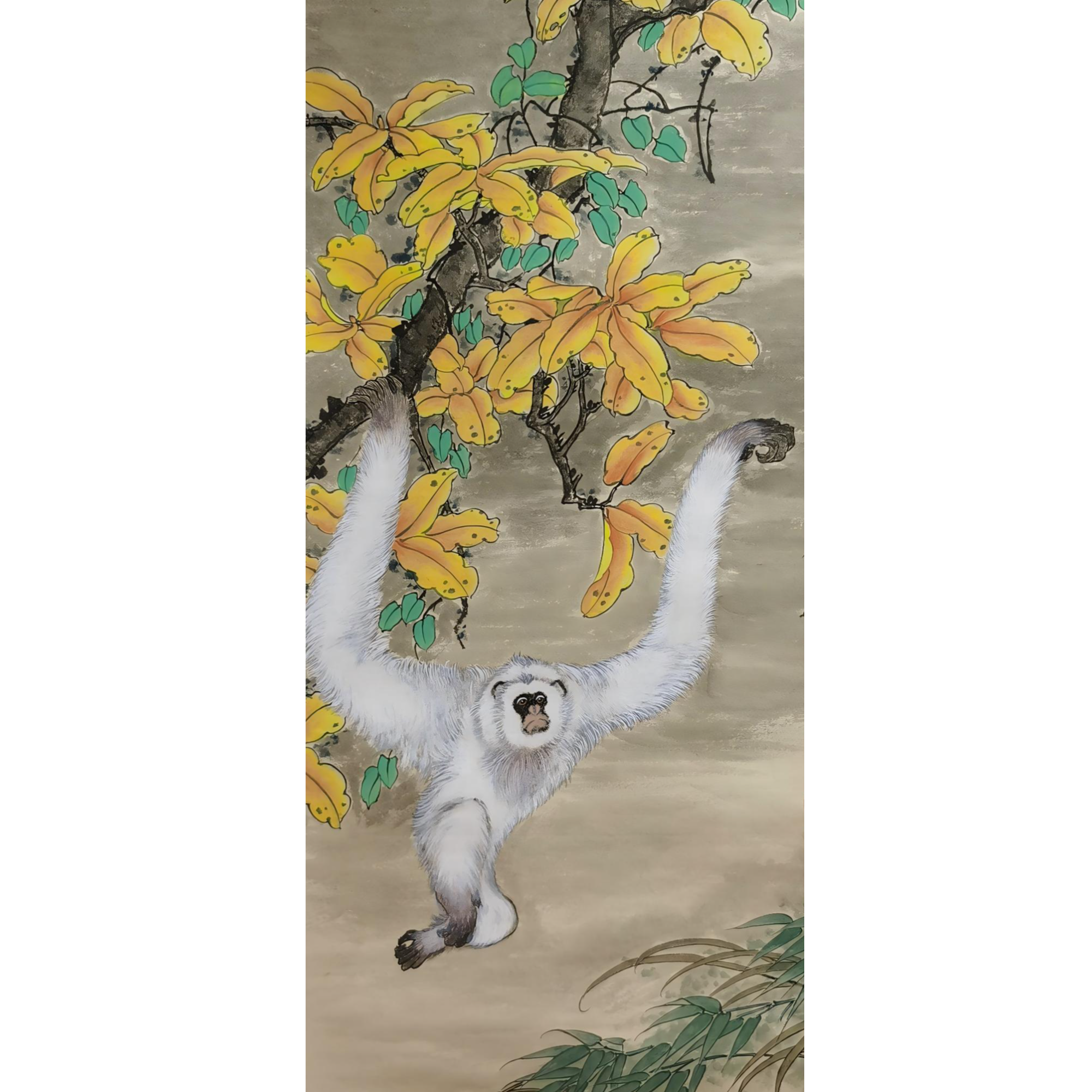 【辽拍】V250709-2-509《戏猿图》（3.3平尺）纸本镜片 yy1206w