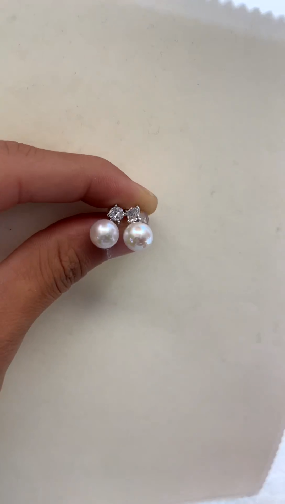 银S925镶嵌耳饰淡水珍珠8-9