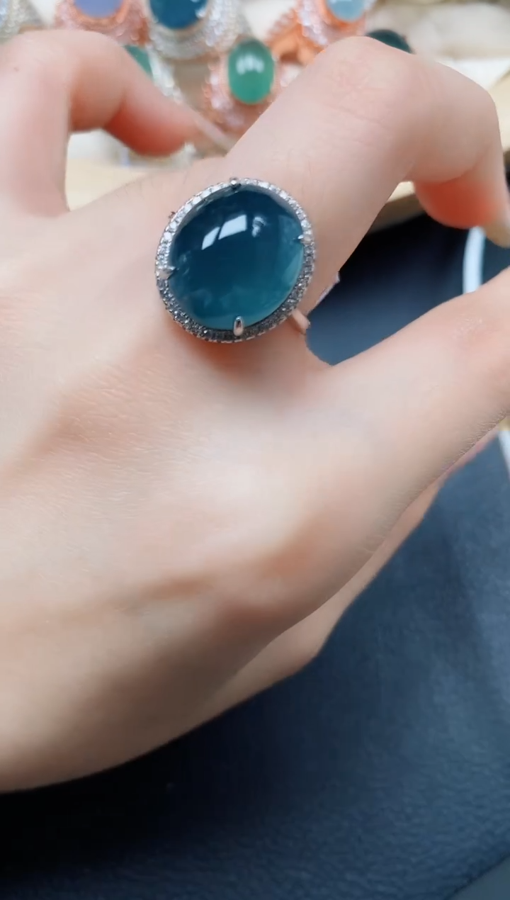 【闪购商品】翡翠戒指银S925镶嵌翡翠