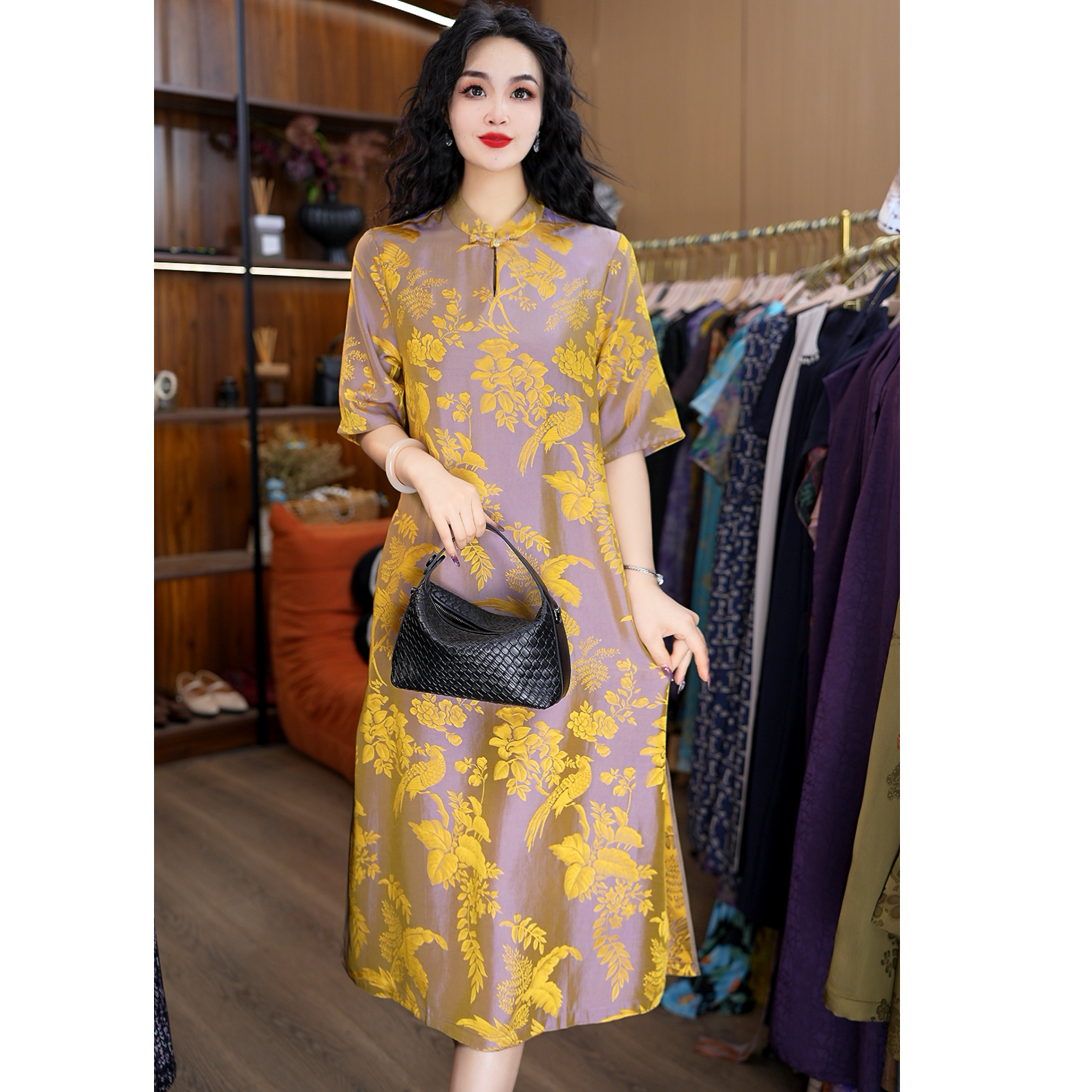 6952-10时尚休闲印花连衣裙