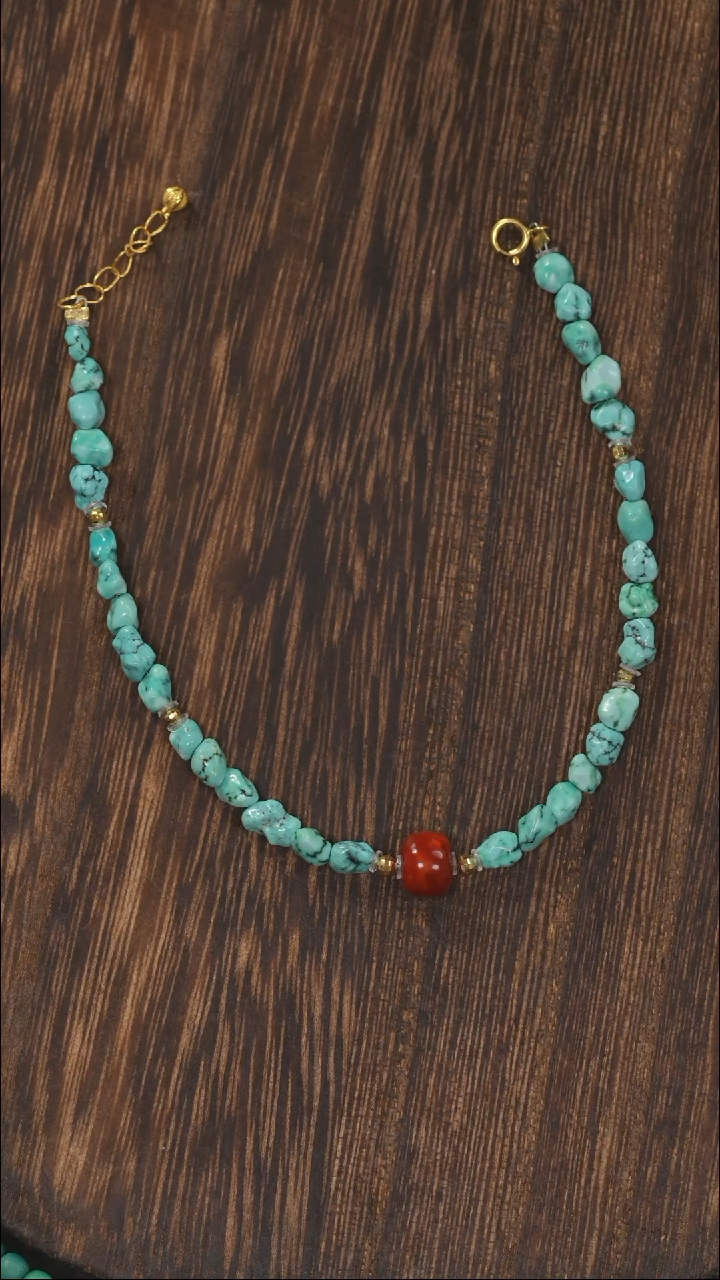 【闪购商品】绿松石手链18K金镶嵌1