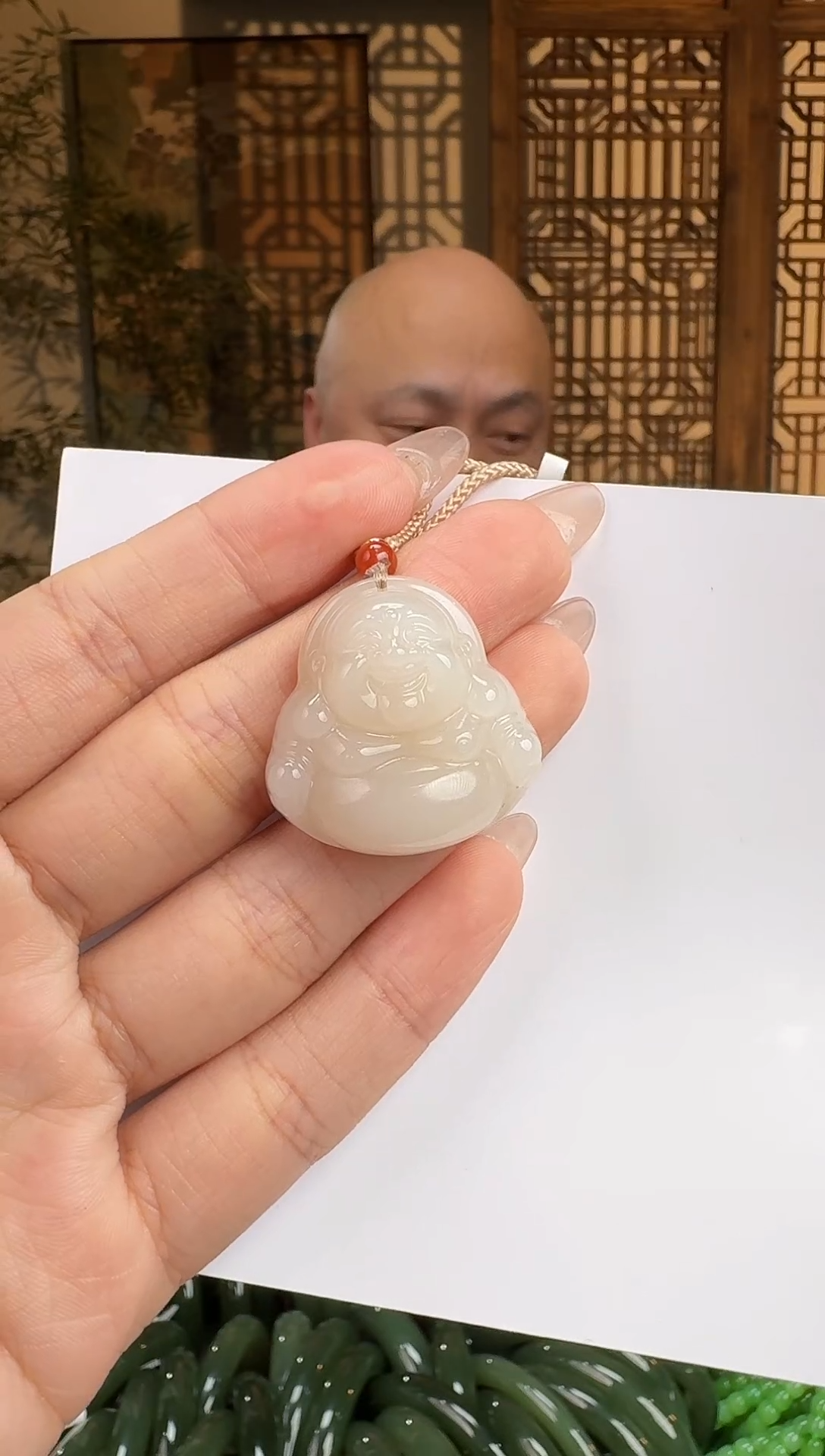 【闪购商品】和田玉吊坠未镶嵌藕粉佛公