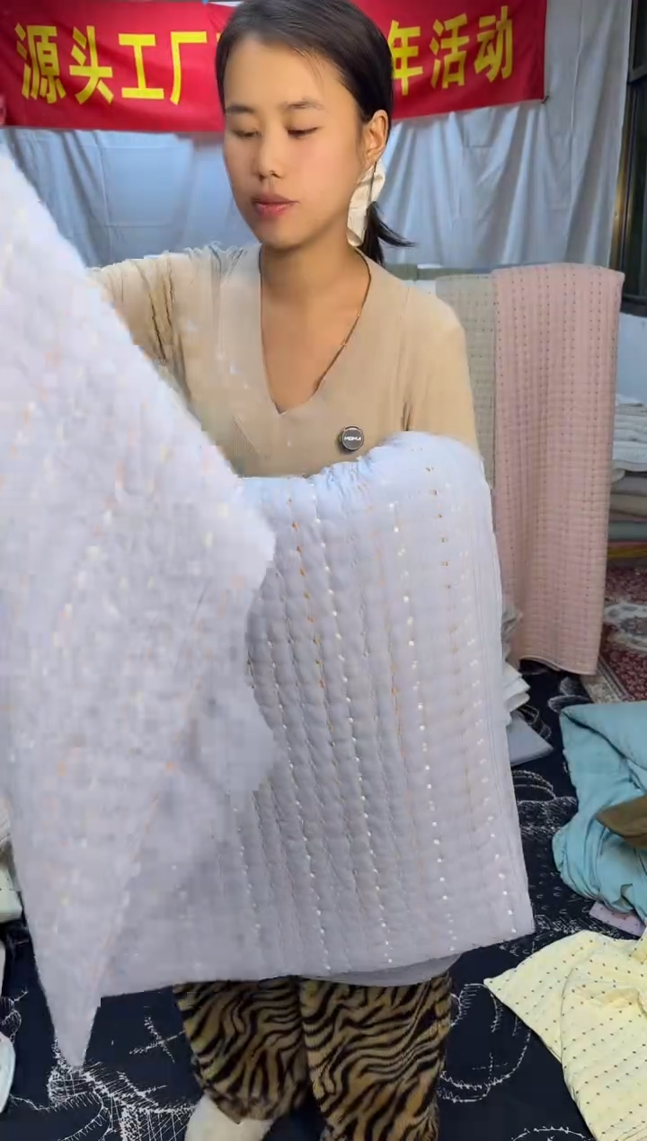 棉灰蓝色230*250三件套