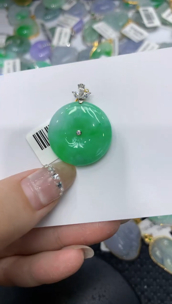 【闪购商品】翡翠颈饰18K金镶嵌2222222222