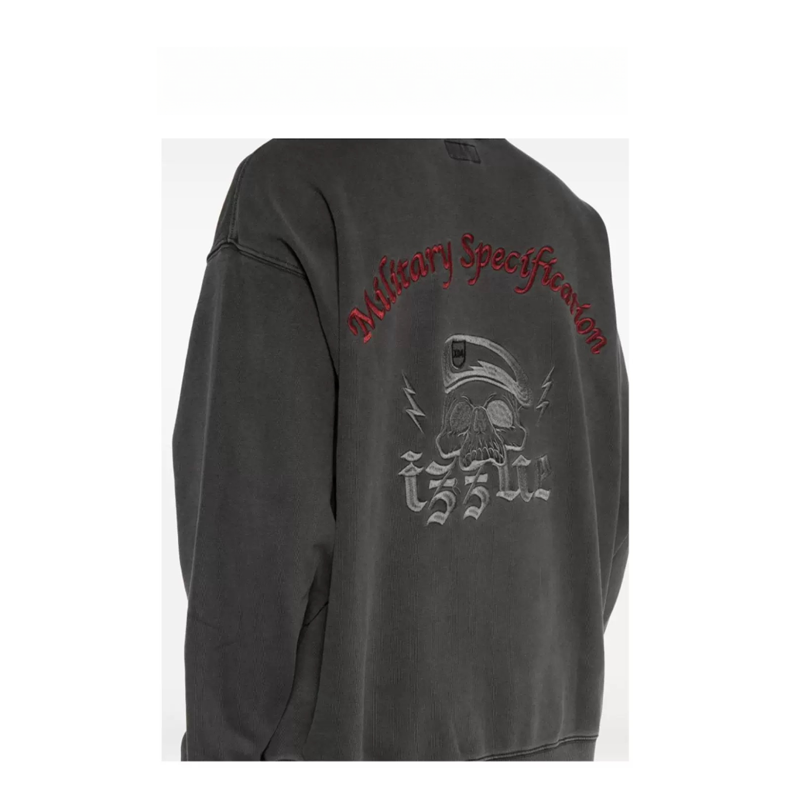 izzueit 男装做旧圆领卫衣2024秋季新款暗黑街头刺绣套头上衣3130