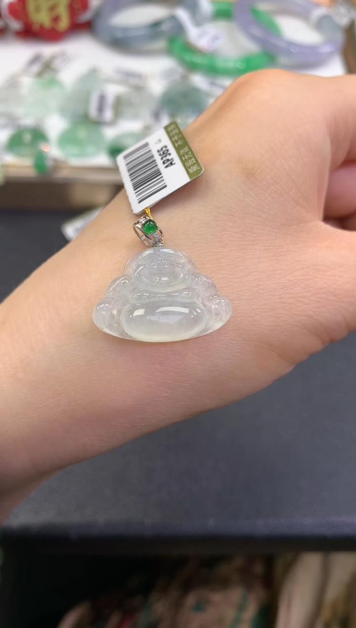 【闪购商品】翡翠吊坠(赠链)18K金镶嵌              