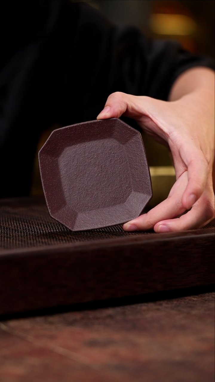 宜兴紫砂四方抽角杯垫