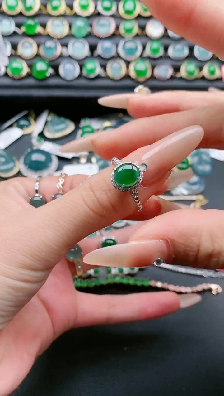【闪购商品】翡翠戒指银S925镶嵌1111111