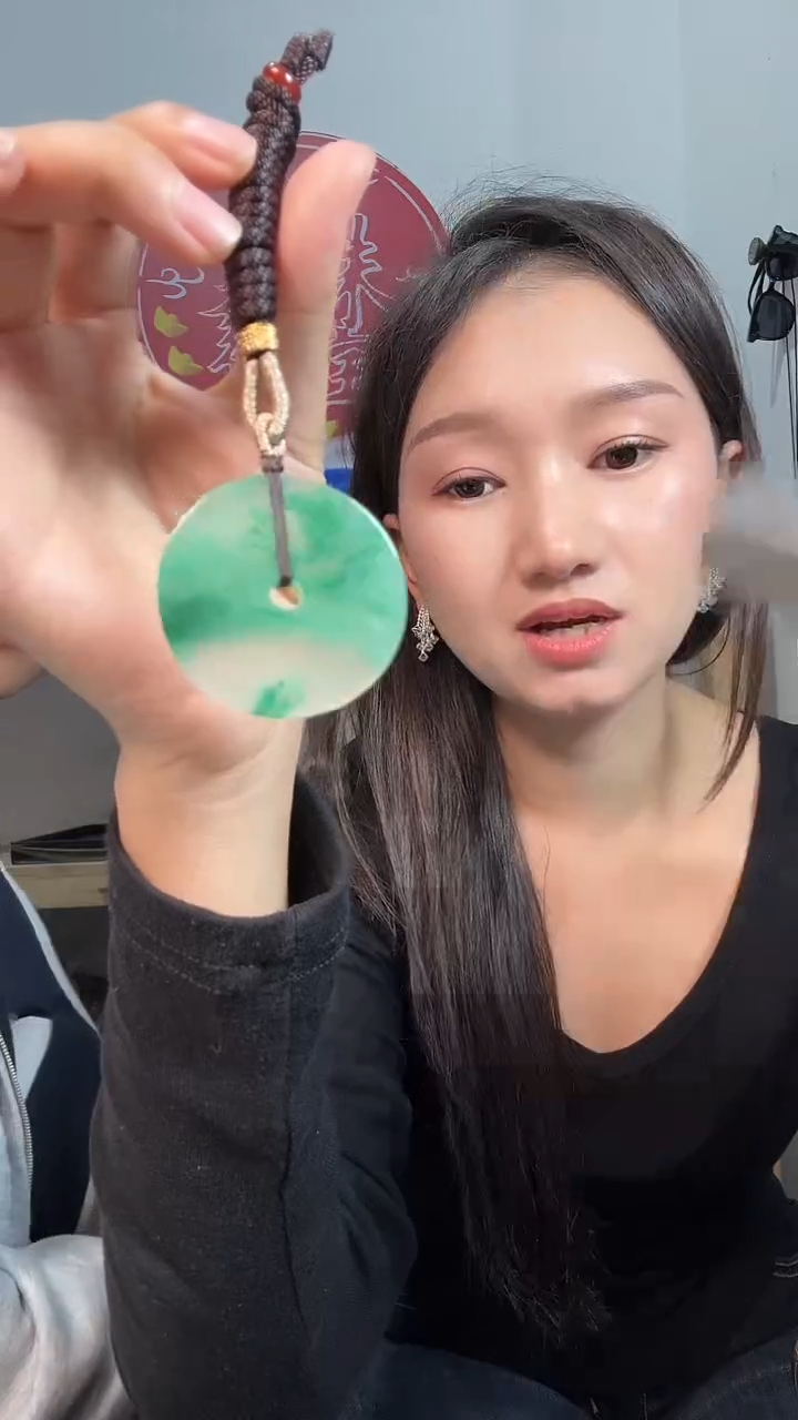 颈饰未镶嵌石英质玉23342331天然珠宝平安扣带绳多样性发一个