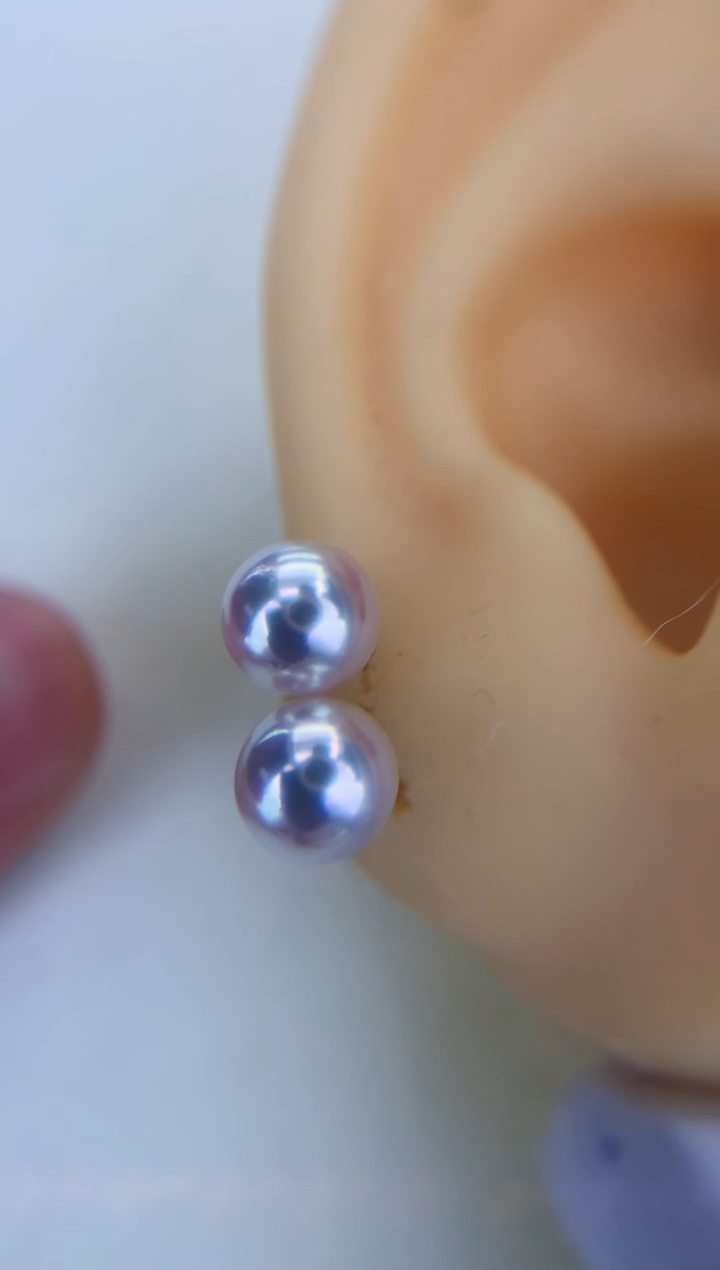 18K金镶嵌DA海水珍珠 GD003 6-7 素钉定制