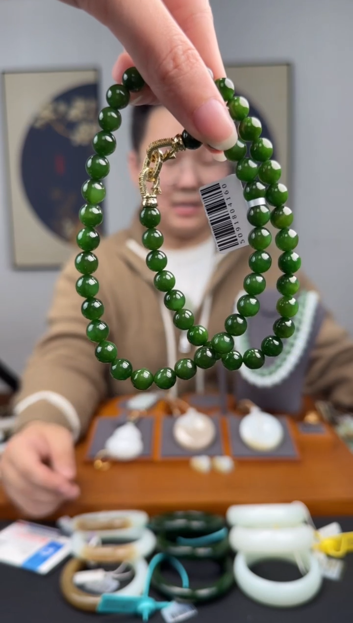 颈饰未镶嵌和田玉碧玉妈妈链卡8