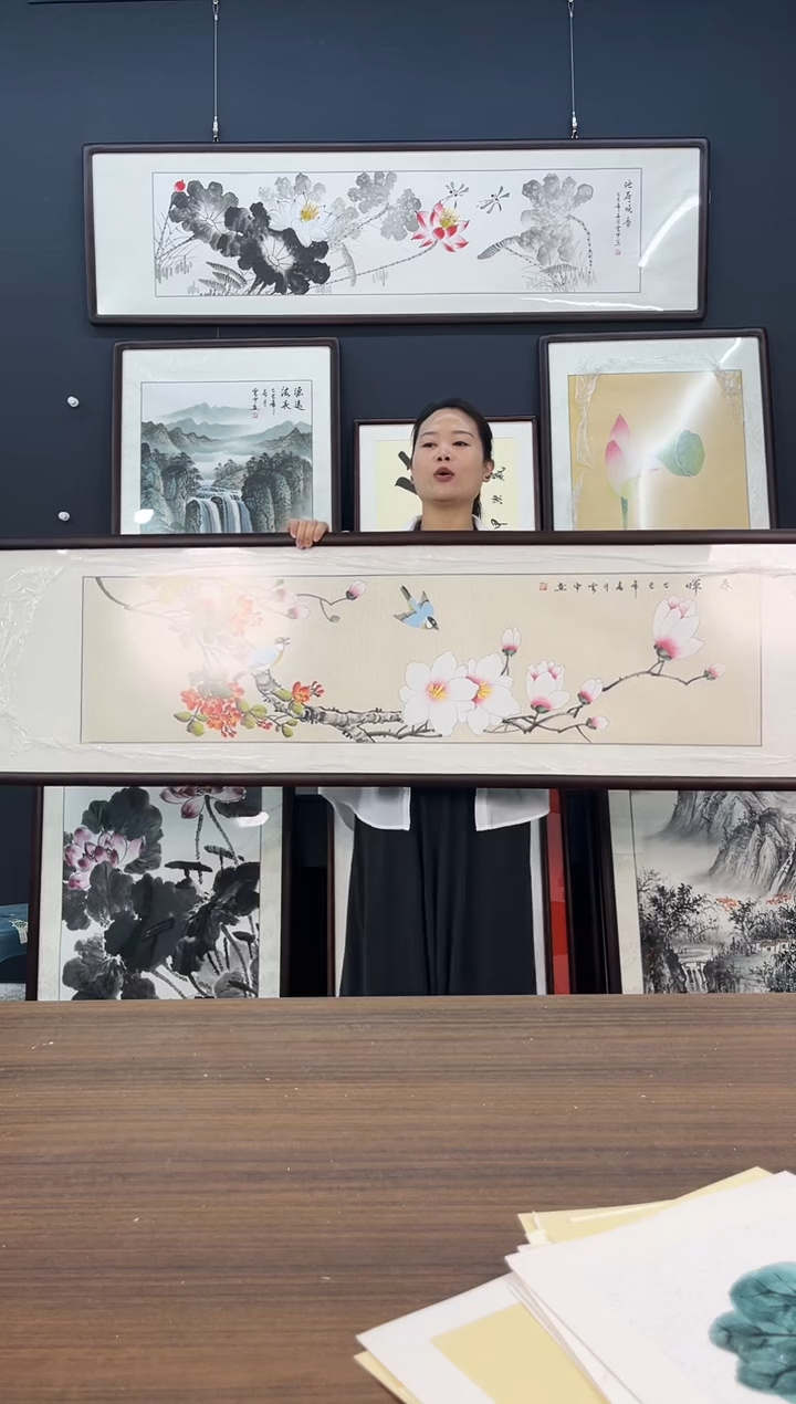 圆形代云中-花鸟-175*50绘画