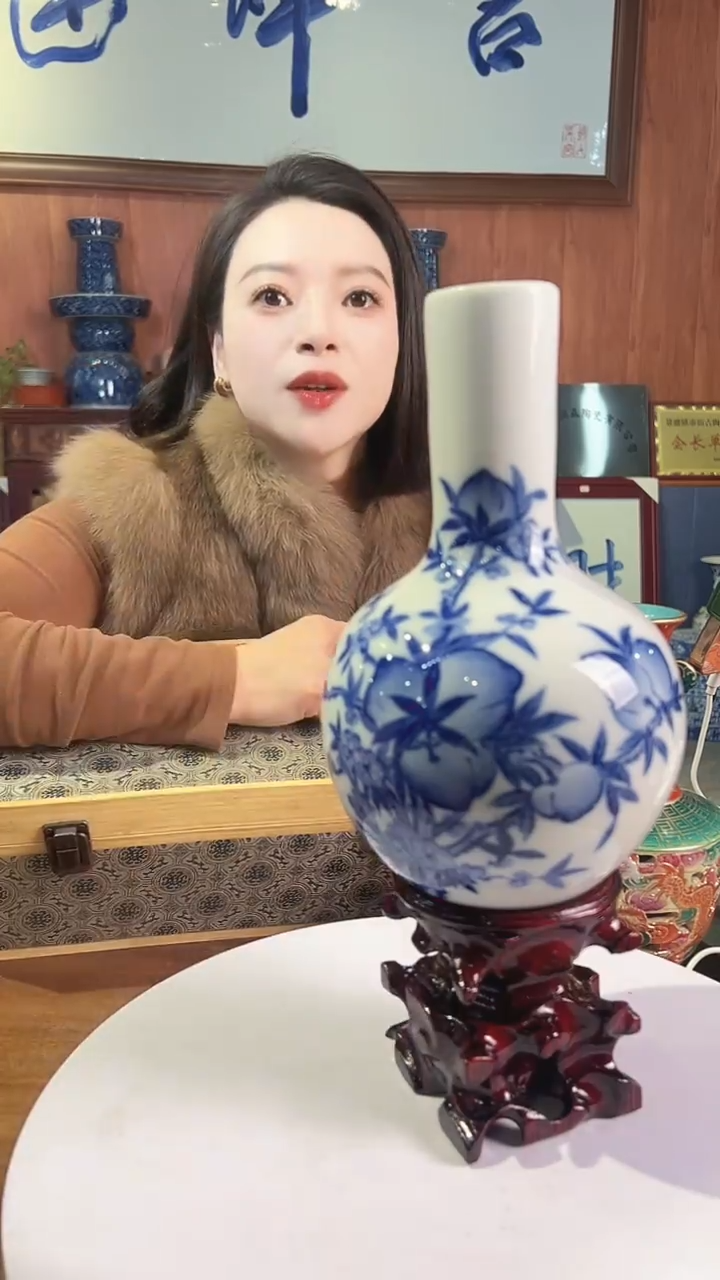 摆件陶景德镇陶瓷青花摆件15