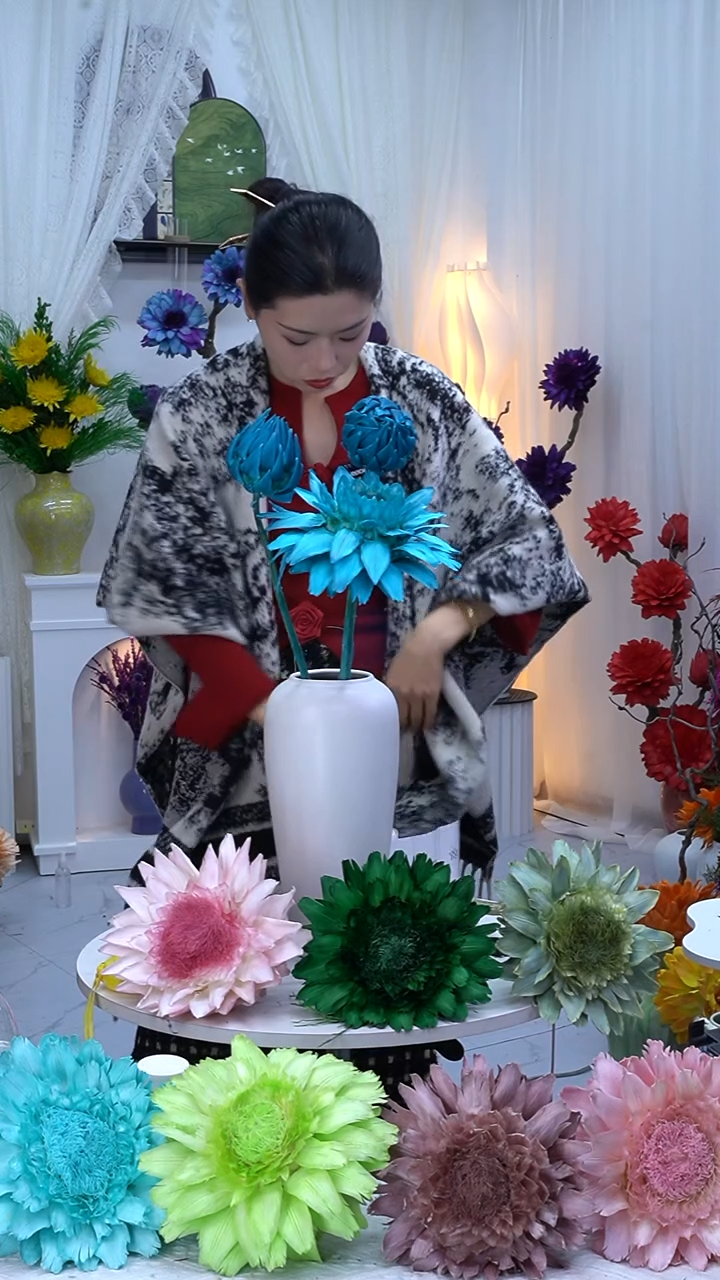 永生洋蓟湖蓝3头【吸色不均】8828