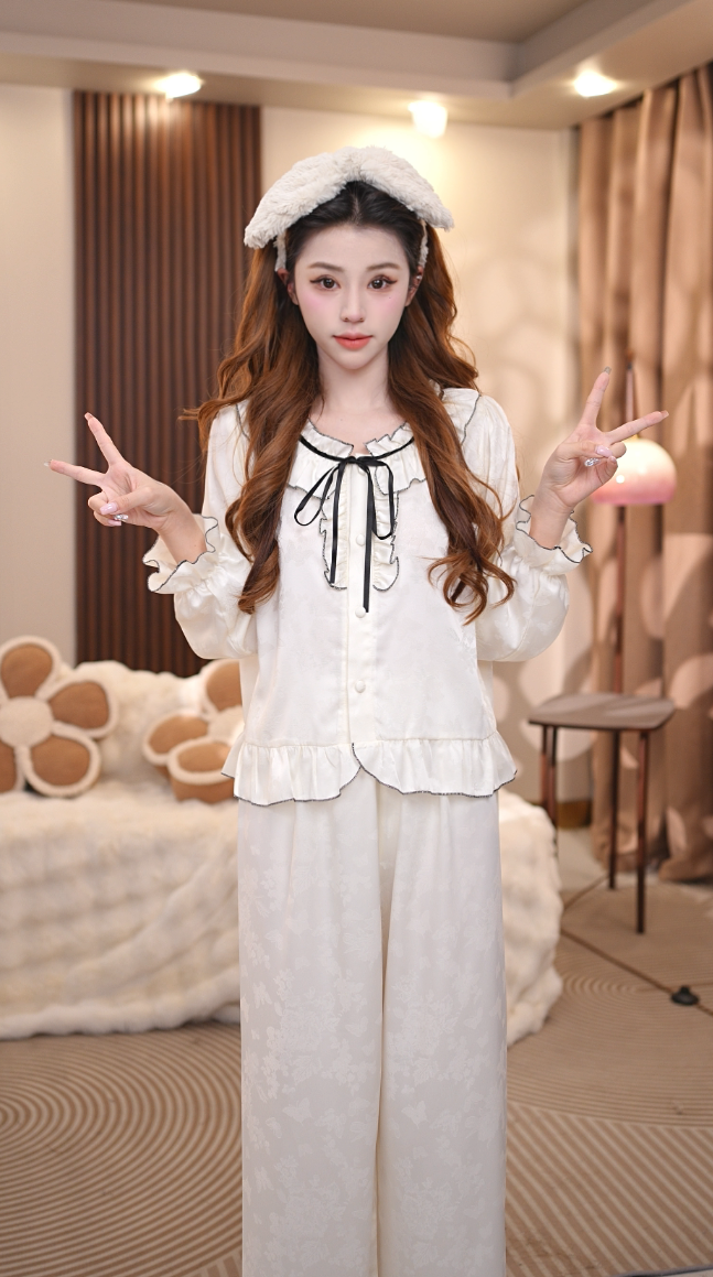 【太妃糖】新款女士甜美气质显瘦印花小众家居服套装S100