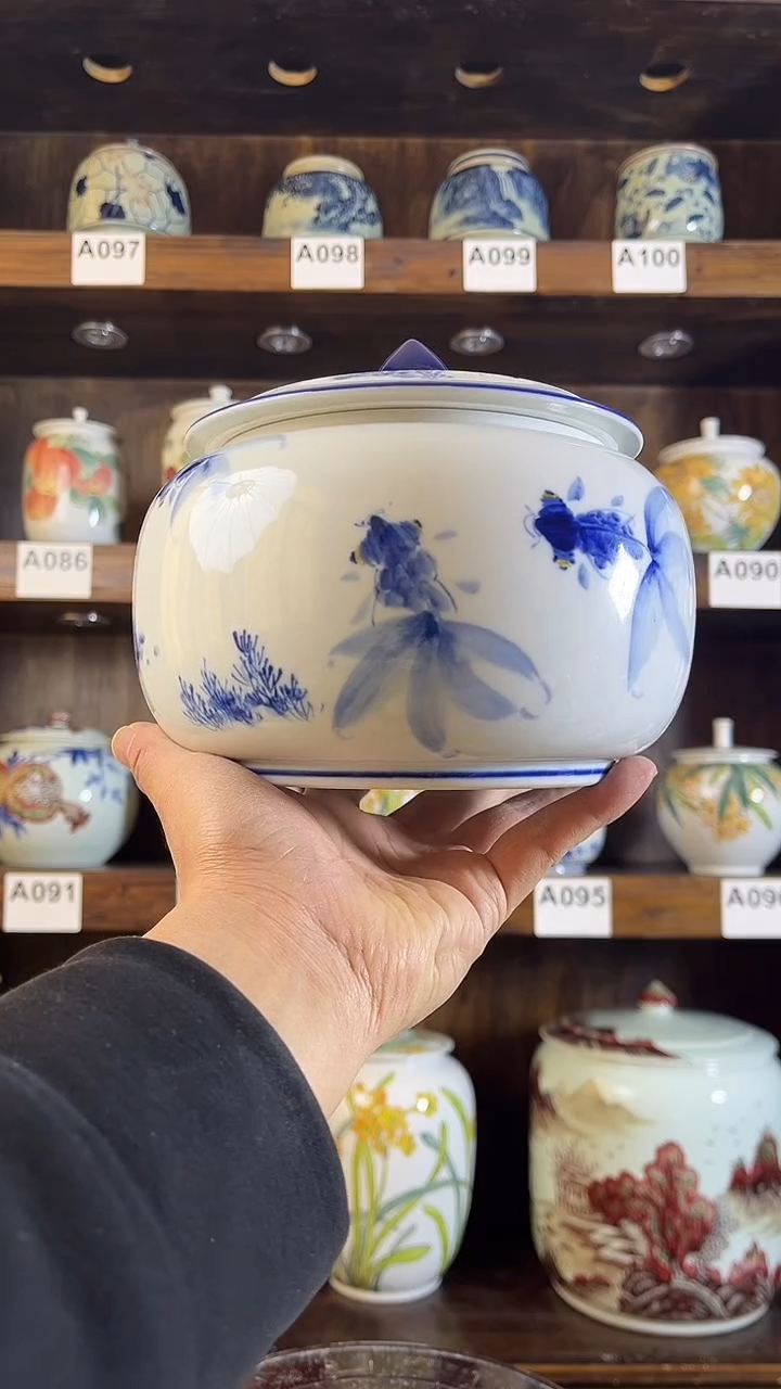 【闪购商品】纯手工手绘金玉满堂储物罐