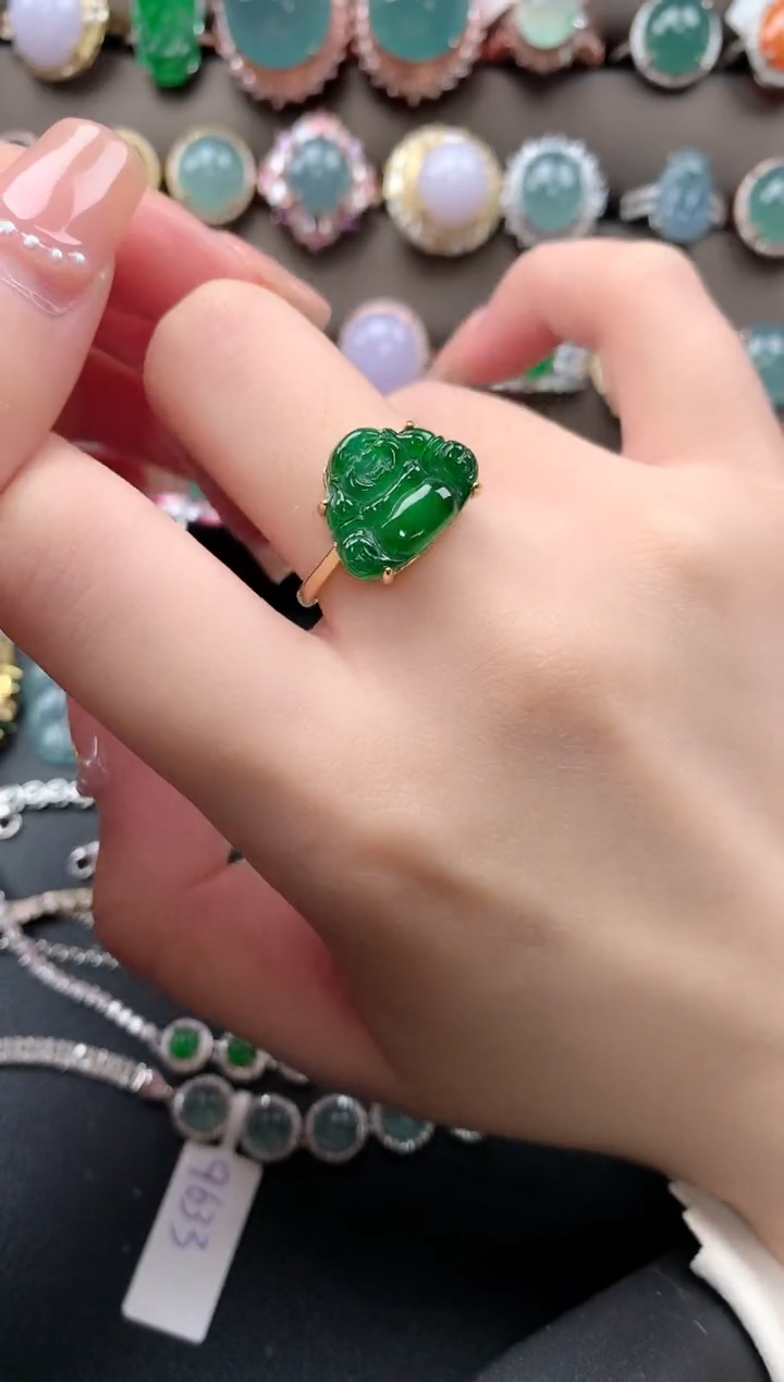 【闪购商品】翡翠戒指银S925镶嵌5121