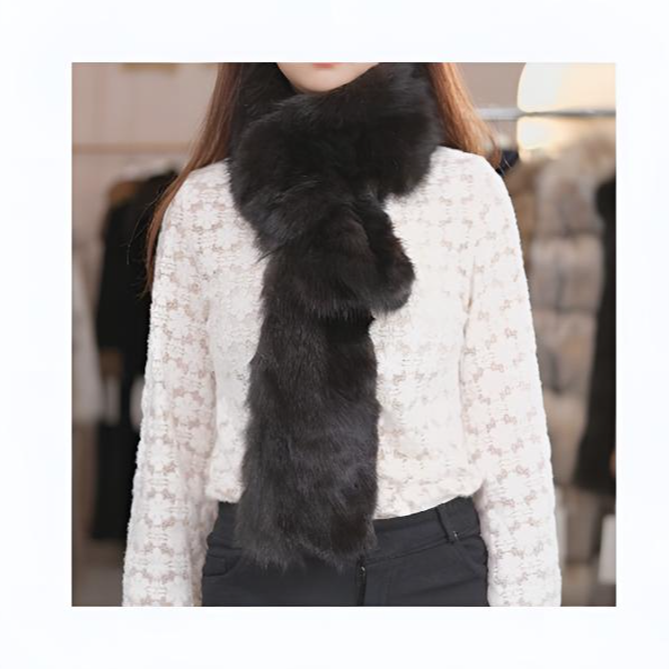 雪宝世家原创 皮草进口俄罗斯紫貂围巾高奢长款披肩貂毛皮草