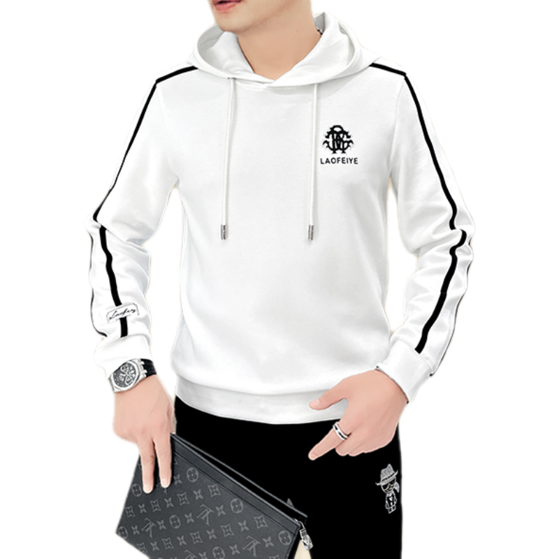 【老斐爷欧品】秋冬个性刺绣连帽卫衣奢侈品男装潮牌字母烫钻