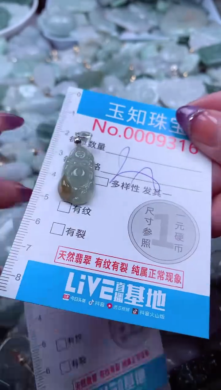 翡翠未镶嵌吊坠(不含链)9316