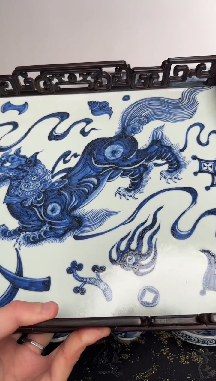 【闪购商品】摆件含真藏古杂宝狮子滚球乘盘