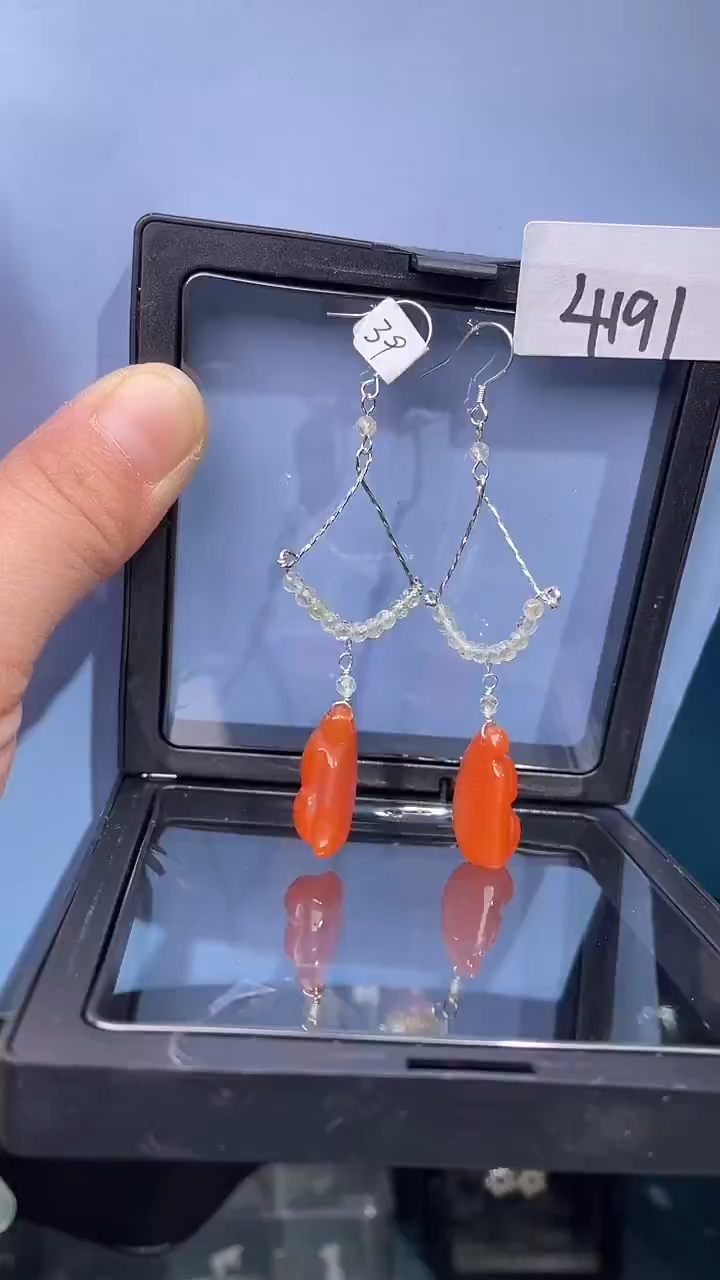未镶嵌南红玛瑙耳饰喜欢拍