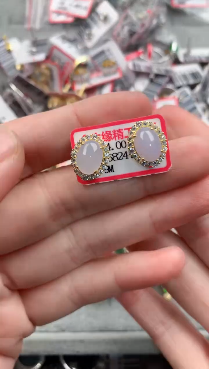 银S925镶嵌戒指翡翠666----2