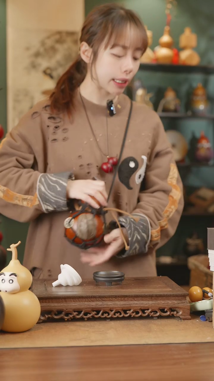 【闪购商品】166号精品天然大漆工艺防渗内胆酒葫芦~