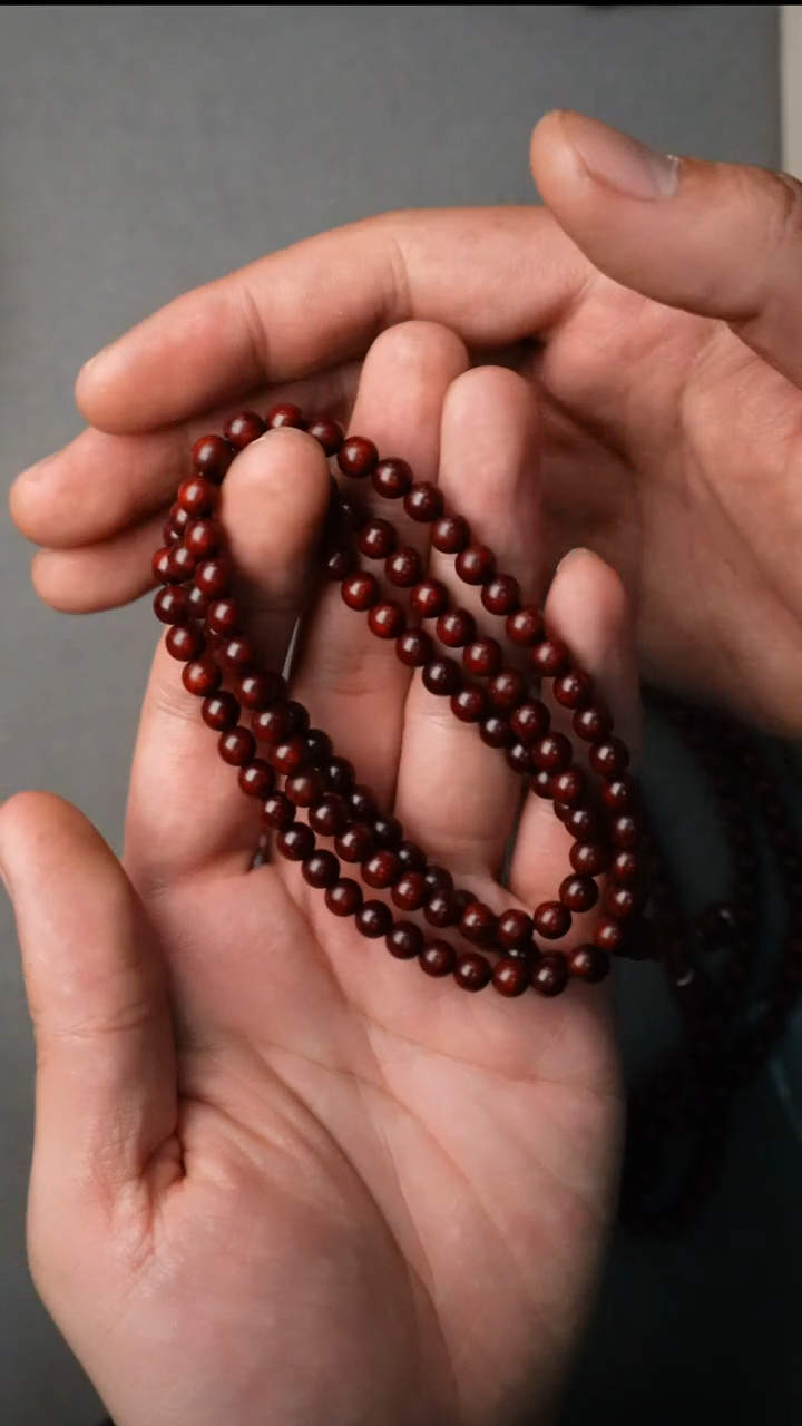 【闪购商品】小叶紫檀手串/手链小叶紫檀满金星鱼鳞底6mm108手串