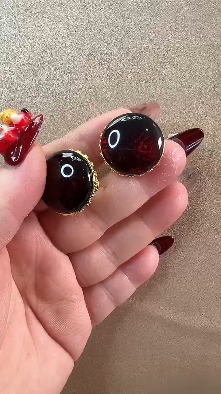 【闪购商品】琥珀耳饰未镶嵌耳环