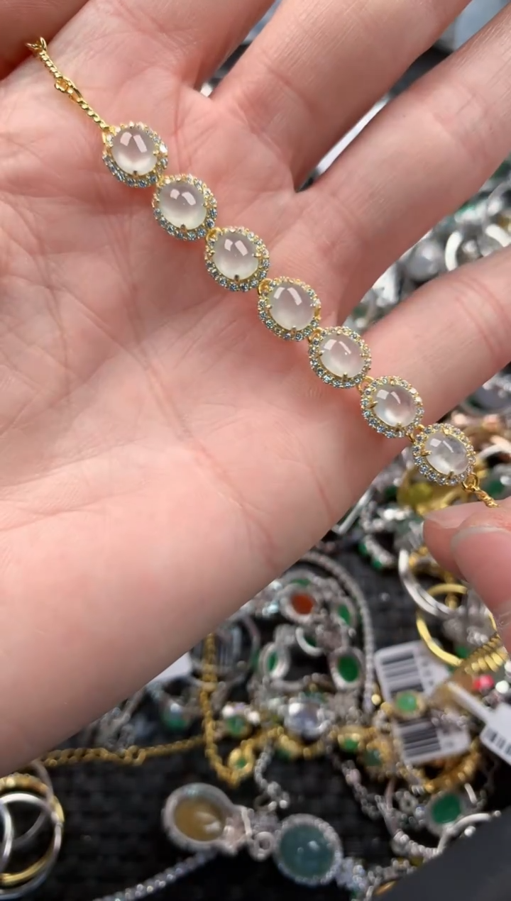 银S925镶嵌戒指翡翠444     1