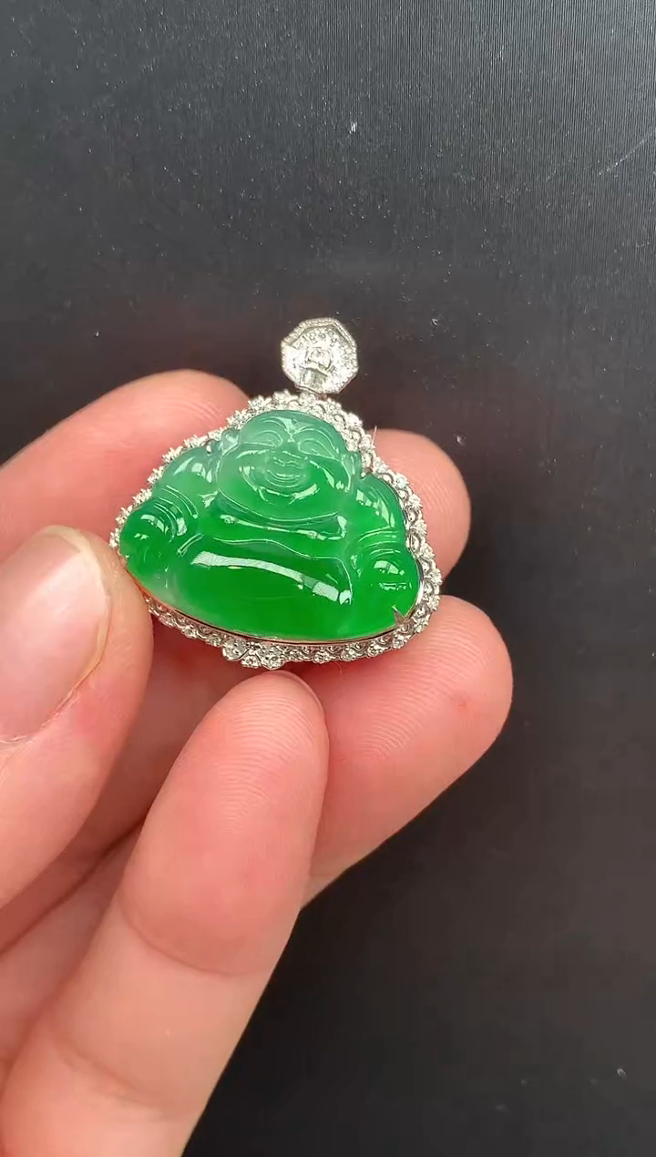 【闪购商品】翡翠吊坠(不含链)18K金镶嵌一1596