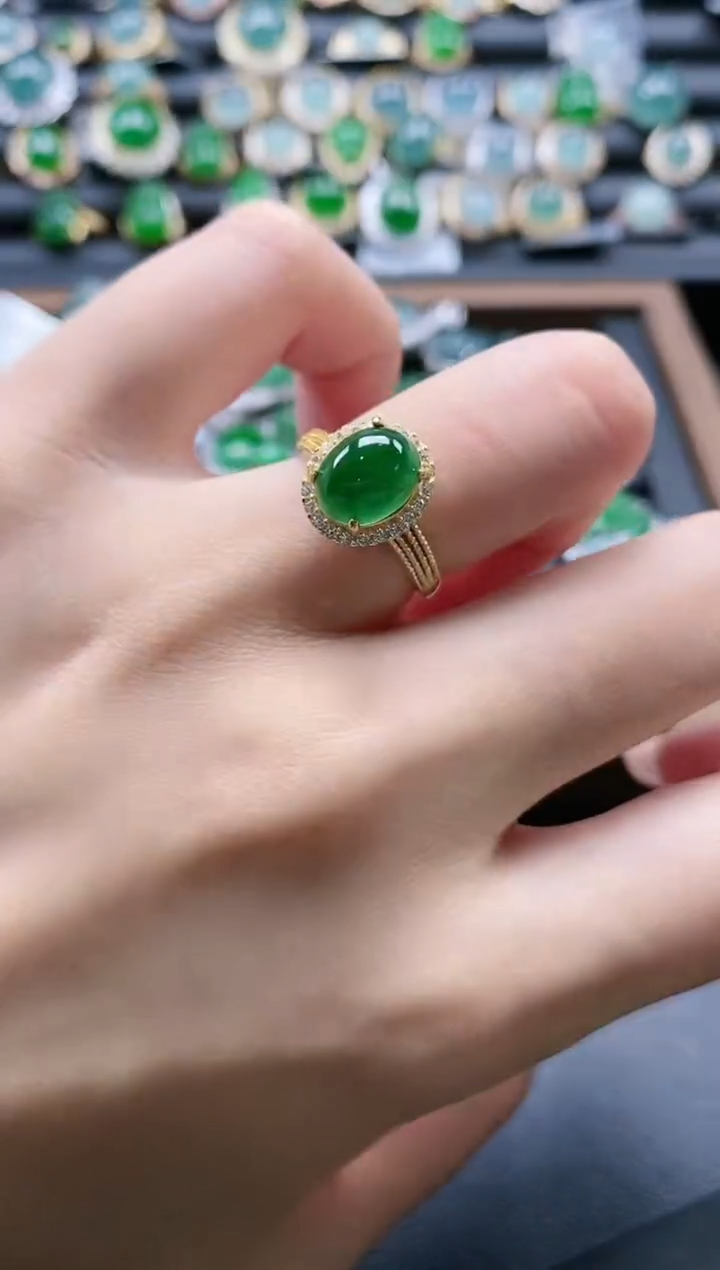 【闪购商品】翡翠戒指银S925镶嵌51151