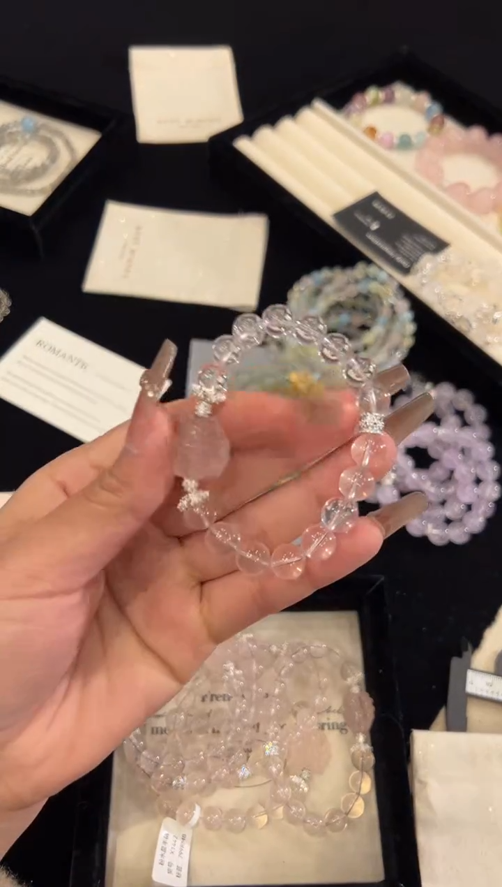 【闪购商品】水晶手链合金粉水晶手链