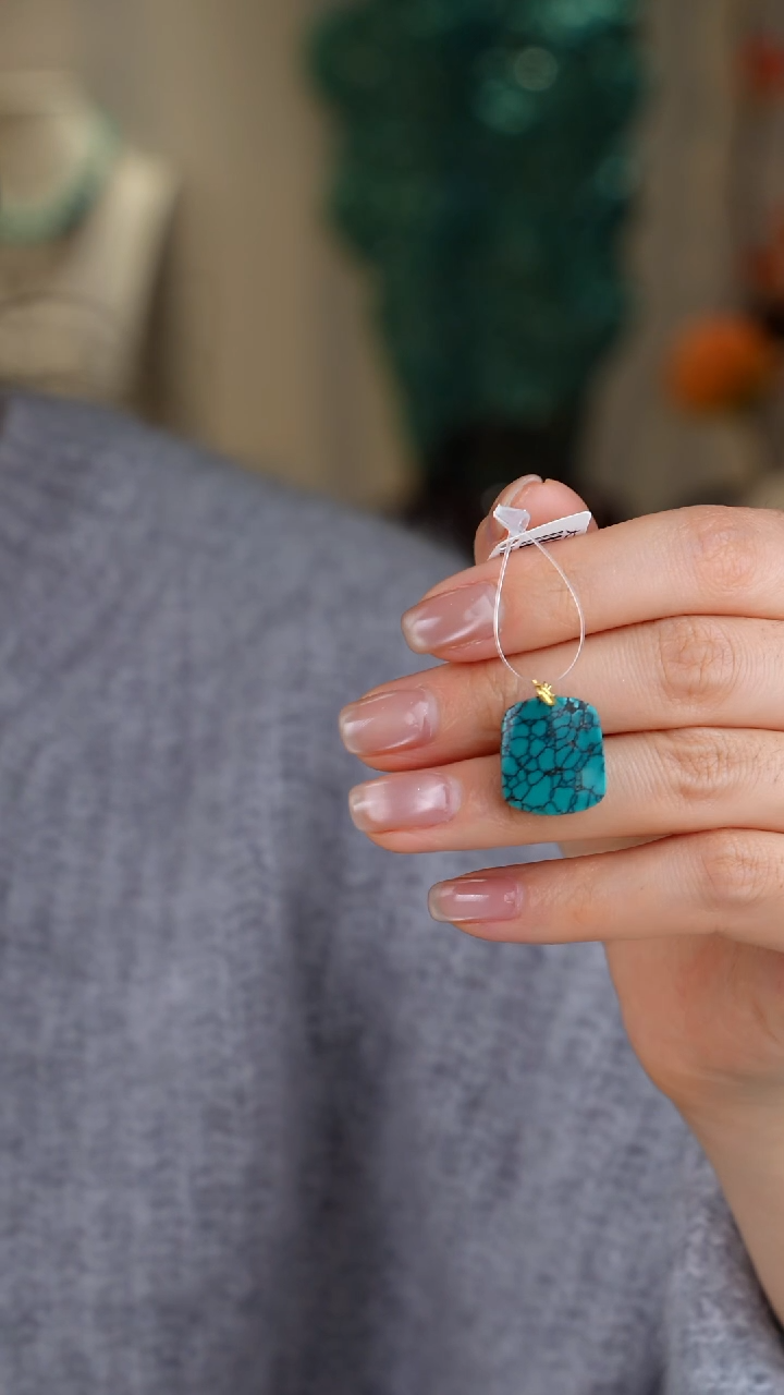 【闪购商品】绿松石吊坠(不含链)18K金镶嵌1