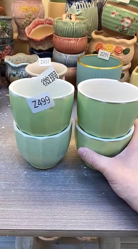 @@陶瓷多肉花盆Z499微瑕
