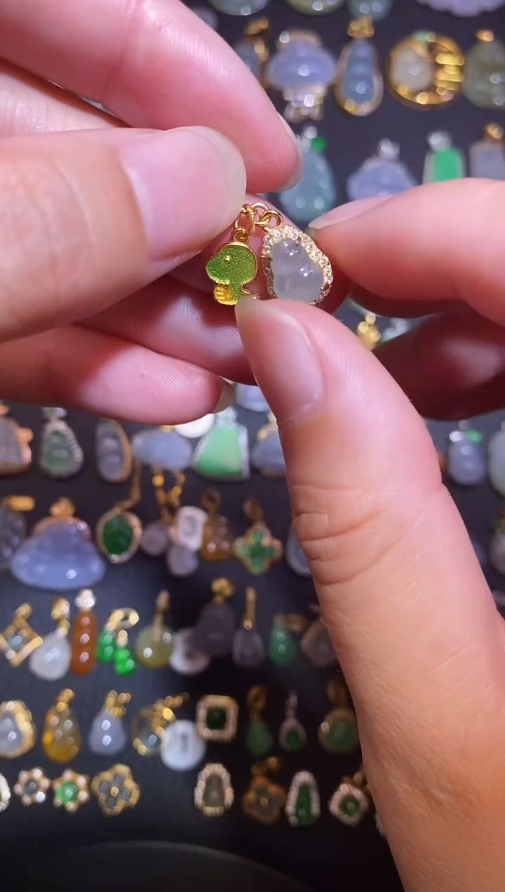 翡翠银S925镶嵌颈饰天然A货翡翠