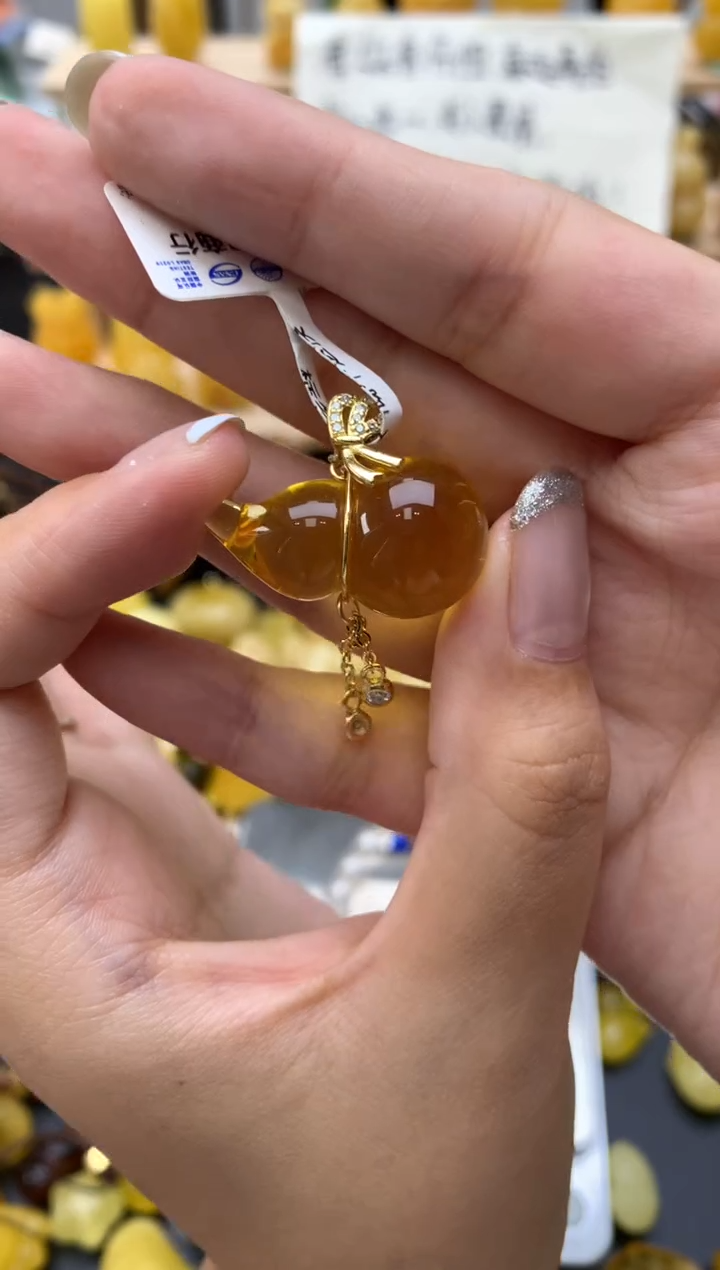 琥珀银S925镶嵌珠宝奇石115琥珀蜜蜡微瑕