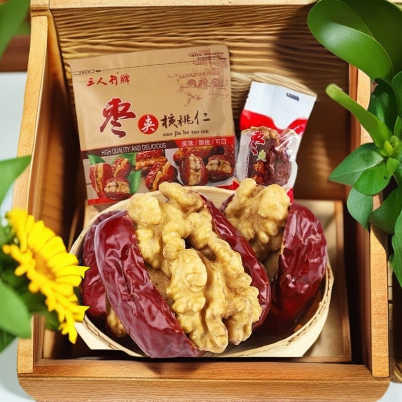 新货红枣夹核桃仁独立小包装500g*1袋休闲零食