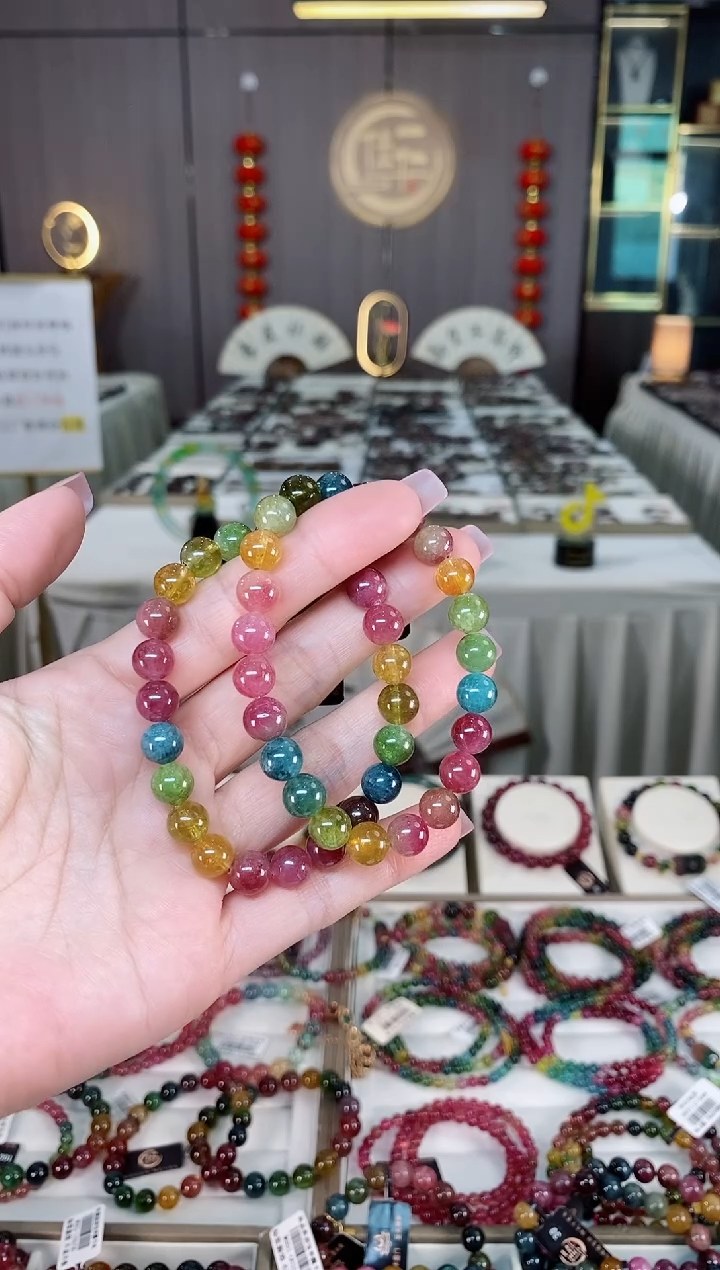 未镶嵌老矿碧玺单圈手串8mm+碧玺hon多样性发货一条