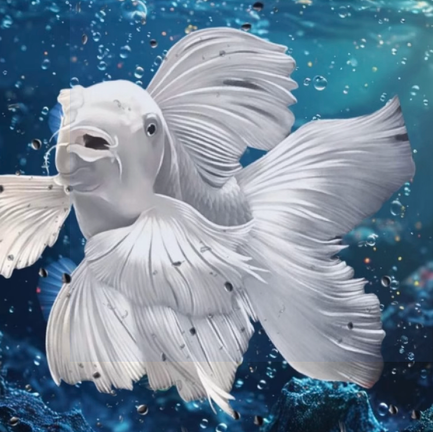 精品蝴蝶鲤台系短身 球体白色观赏鱼5-7公分