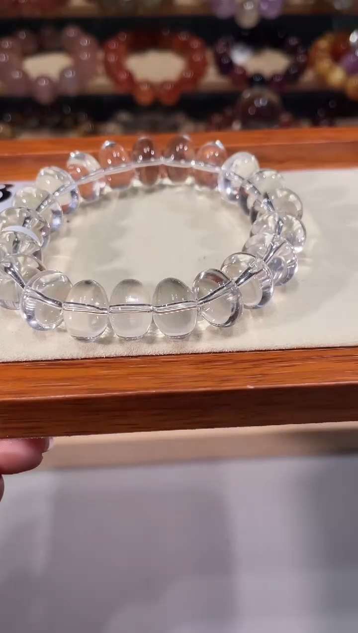 未镶嵌手链水晶A347白水晶盘切手链