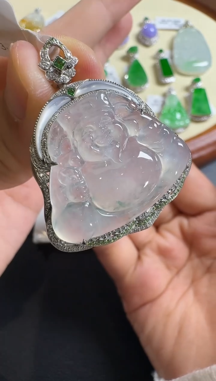 【闪购商品】翡翠颈饰18K金镶嵌【源头工厂】贝母宝石钻石镶嵌