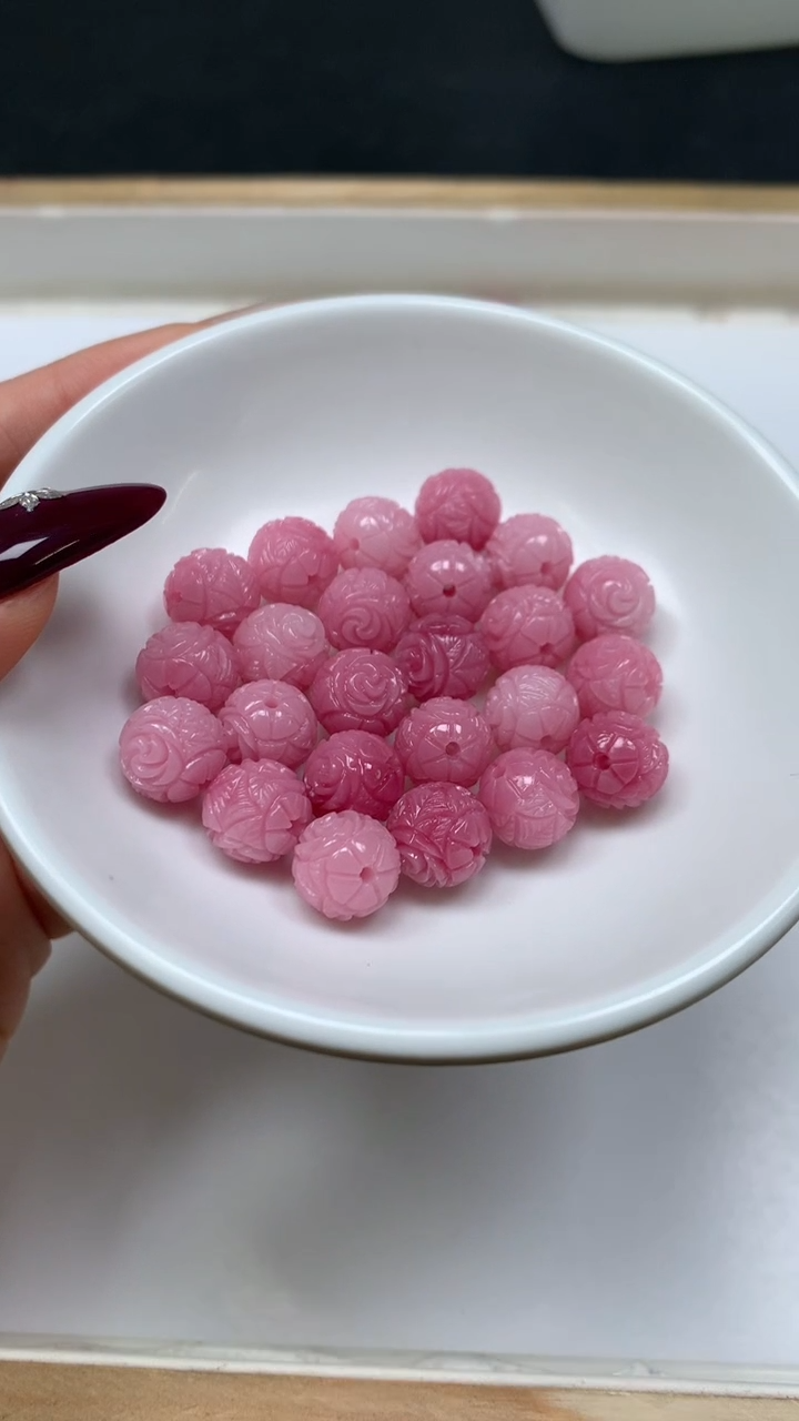 未镶嵌散珠拼合珍珠（马贝珠）A2071 紫女皇贝 玫瑰珠10mm10个8元