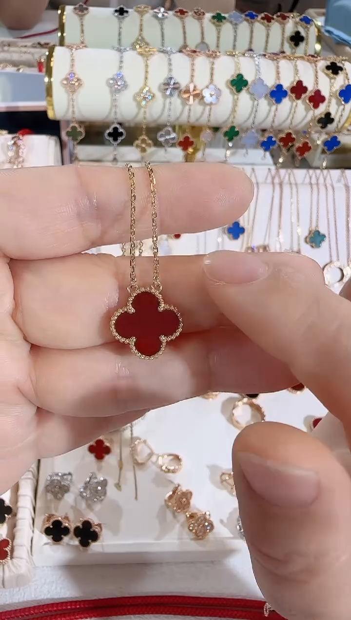 【闪购商品】玛瑙/玉髓颈饰18K金镶嵌18K黄红玛瑙项链