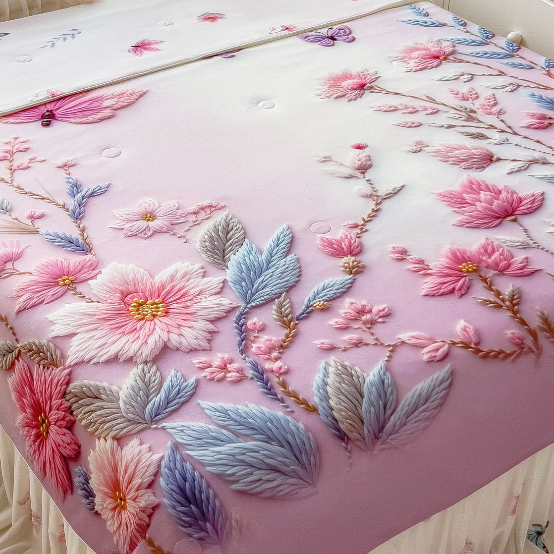 【蝶恋花5D数码印花夏凉被】200*230cm冰丝凉感丝夏被可机洗水洗